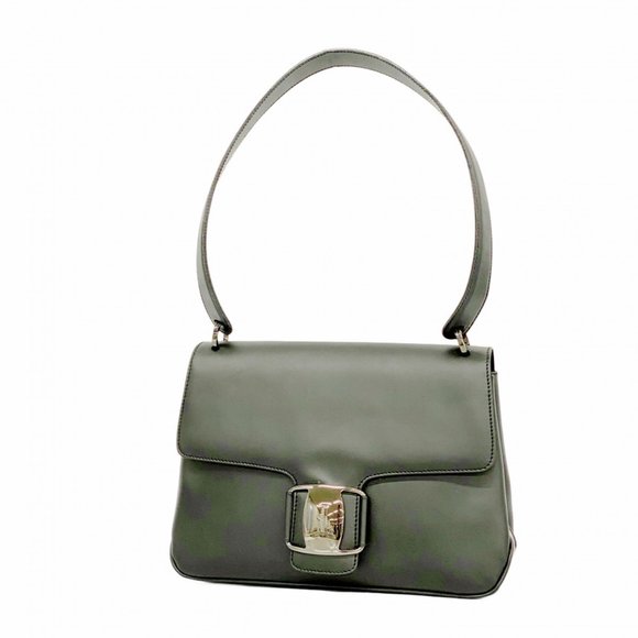 Salvatore Ferragamo Vara Leather Shoulder Bag, Black, Women's - Picture 1 of 11
